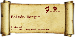 Foltán Margit névjegykártya