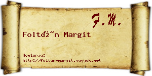 Foltán Margit névjegykártya